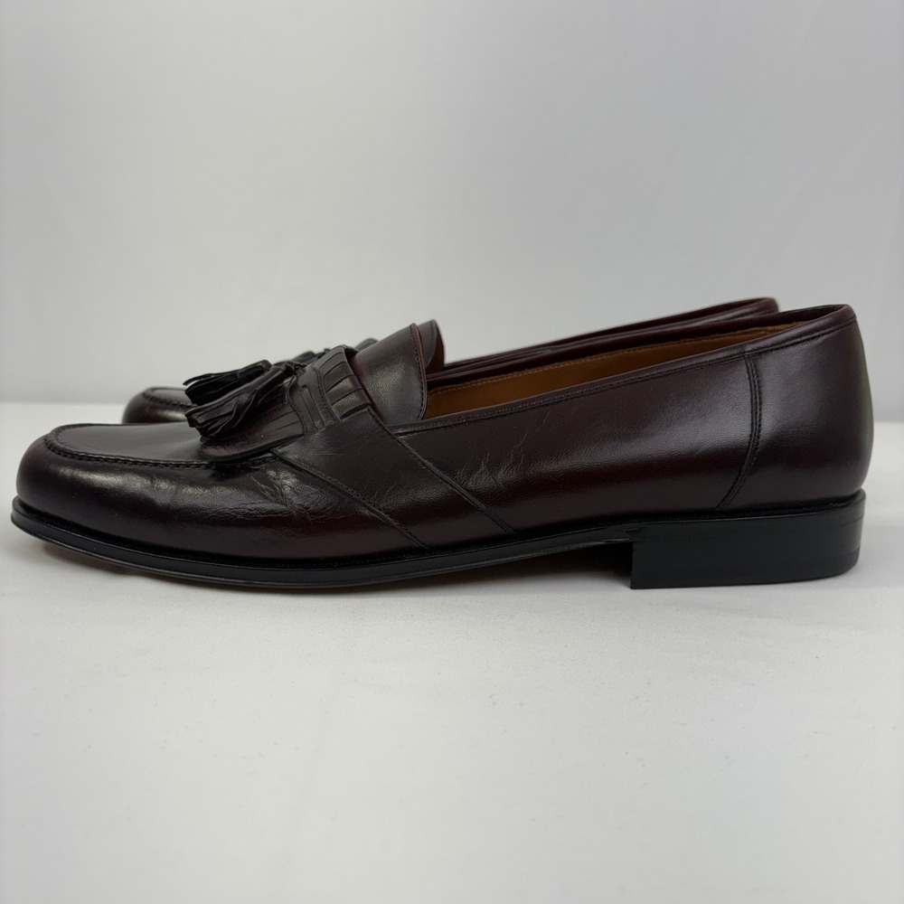 Magnanni Mens Burgundy Cordovan Leather Tassel Kiltie Loafers Dress Shoes 13